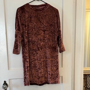 Zara Crushed Velvet Pink Dress